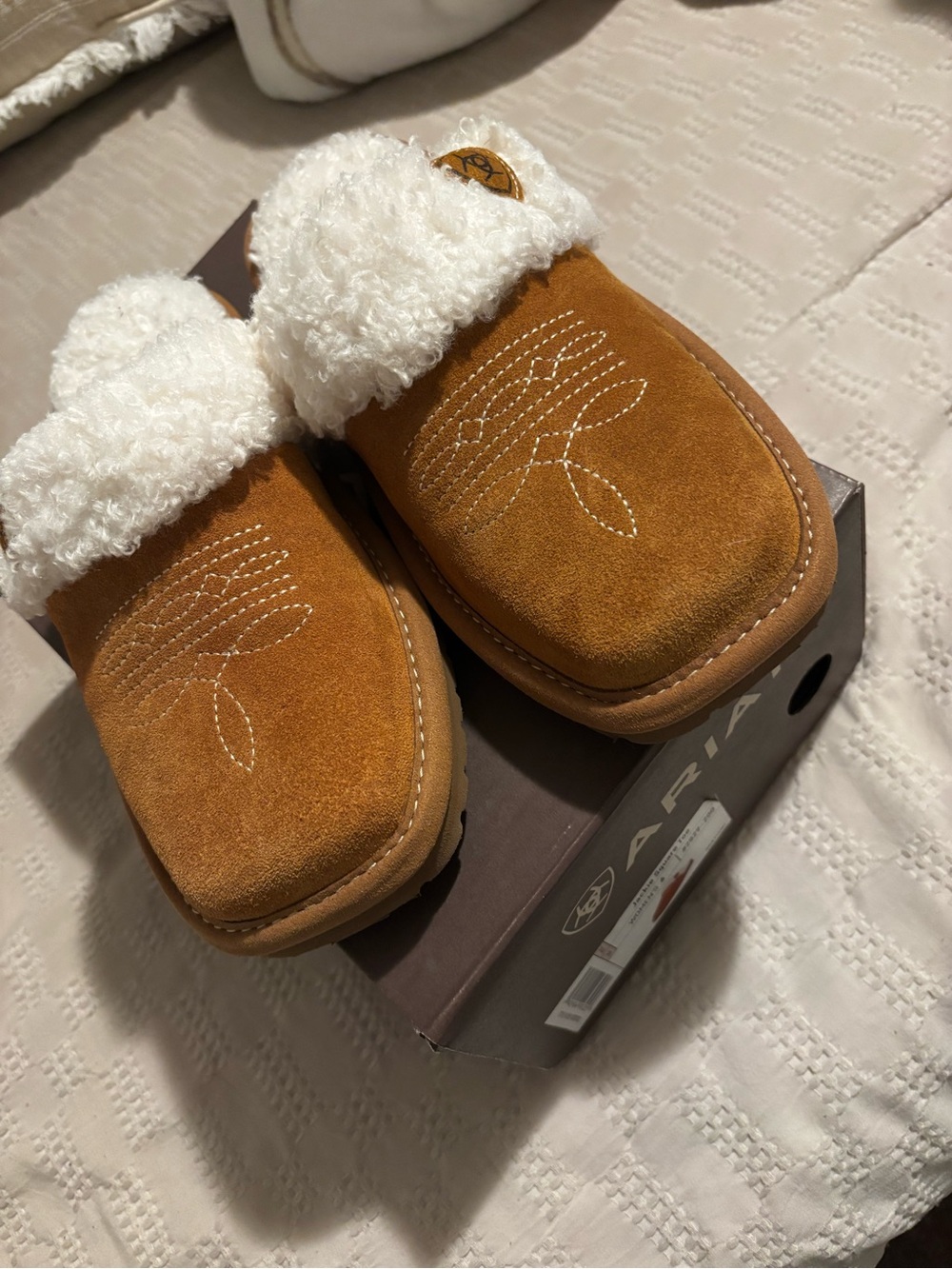 Ariat suede slip ons